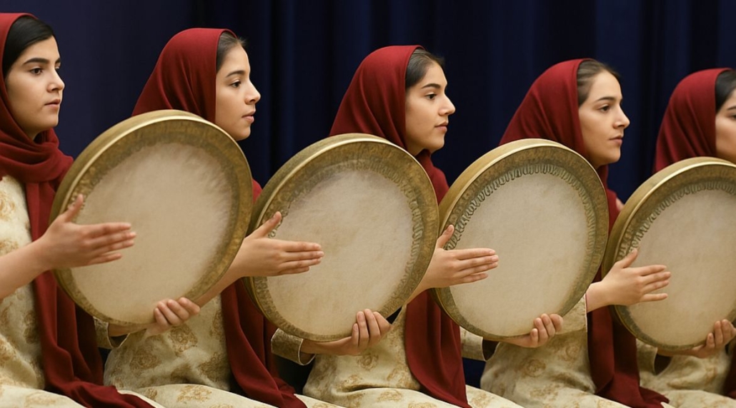 اجرای دفنوازی در روز دختر